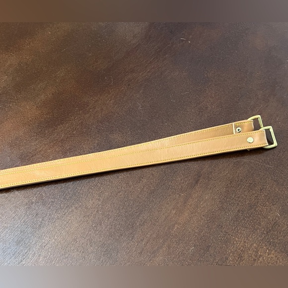 Vintage DOONEY & BOURKE Tan Leather Replacement Purse Strap w/ Brass D Rings - Picture 3 of 10